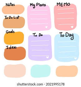 Hand drawn bullet journal elements.
