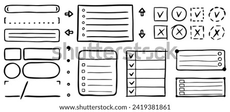 Hand drawn bullet journal elements for planner, diary, notebook