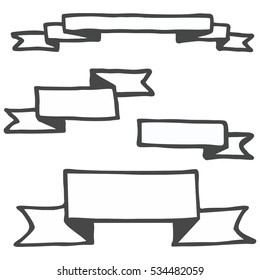 Hand drawn bullet journal headers or banner vector illustration set