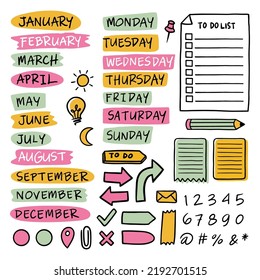 hand drawn bullet journal planner template