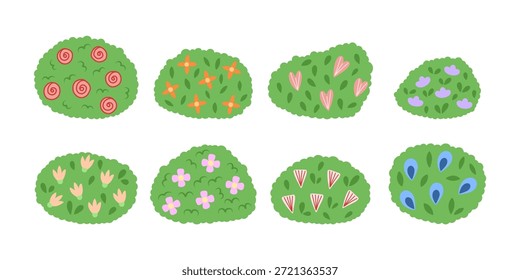 Hand Drawn a Bunch of Bush with Flower