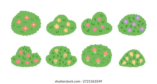 Hand Drawn a Bunch of Bush with Flower