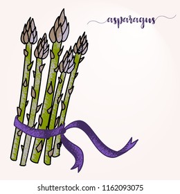 hand drawn bundle of asparagus