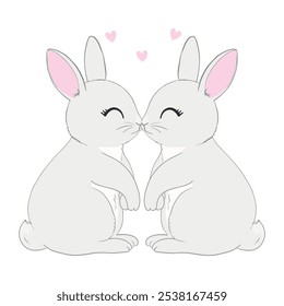 Hand Drawn Bunny. Cute Rabbit Vector. Print Design for Kids Fashion.
