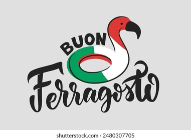 Hand drawn Buon ferragosto, summer illustration