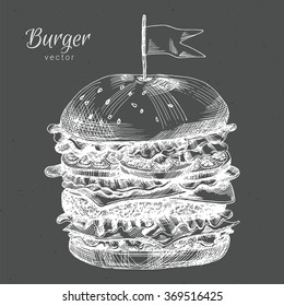 Hand drawn burger