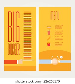 Hand drawn of burger and ingredients. Vector