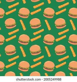 Hand drawn burger pattern vector