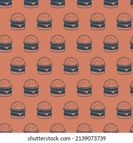 Hand drawn Burger seamles pattern