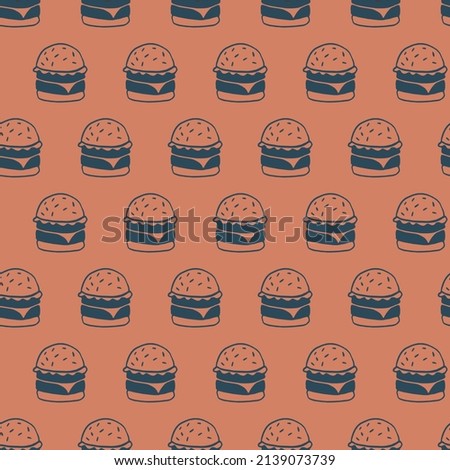 Hand drawn Burger seamles pattern