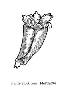 hand drawn burritos