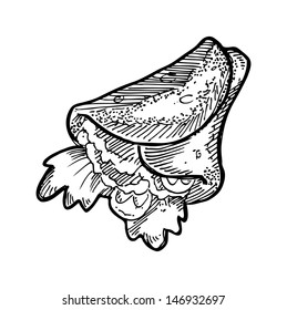 hand drawn burritos