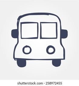 Hand drawn bus icon.