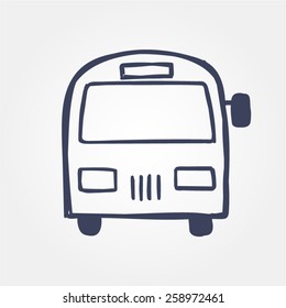 Hand drawn bus icon.