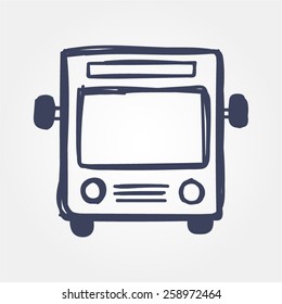 Hand drawn bus icon.