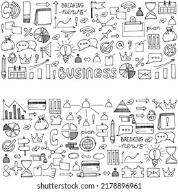 Hand Drawn Business background, Doodles vector illustration.