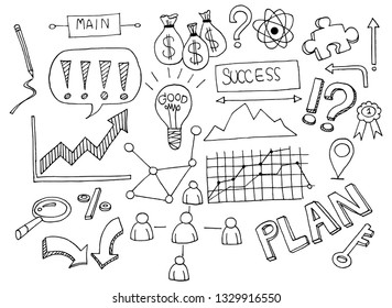 Hand Drawn Business Backgrounddoodles Vector Illustration Stock Vector ...