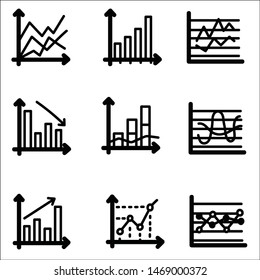 Hand drawn business doodle set of chart, graph, daigram, arrow. Vector illustration.