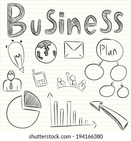 hand drawn business doodles