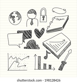hand drawn business doodles
