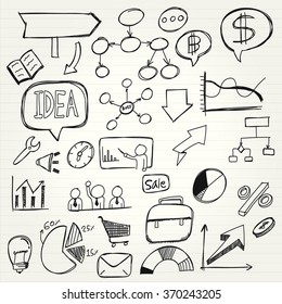 Hand Drawn Business Doodles Stock Vector (Royalty Free) 370243205 ...