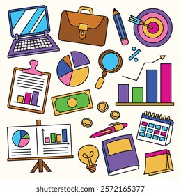 Hand drawn business element vector illustration