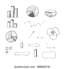 Hand drawn business graphics set