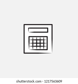 hand drawn business icon, calculator icon template design