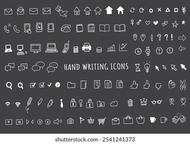 Hand drawn business icon set