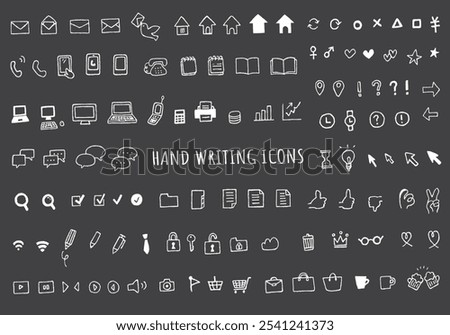 Hand drawn business icon set