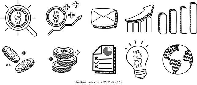 Hand Drawn Business Icon Vector