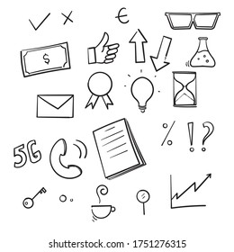 hand drawn Business idea and business plan vector doodles vector
