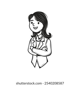 Hand Drawn Business Illustration - Business Woman 01