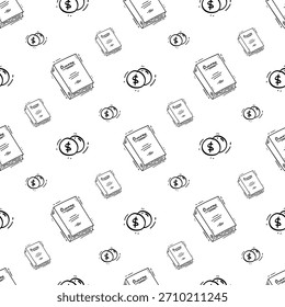 hand drawn business seamless pattern background