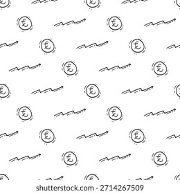 desenho à mão negócio sem emenda plano de fundo