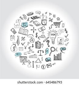 Hand drawn business symbols
