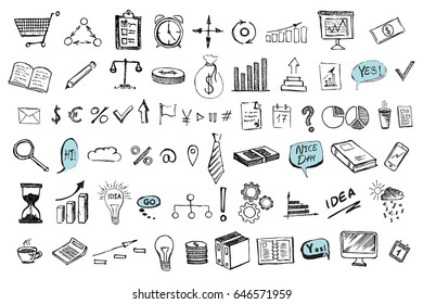 Hand drawn business symbols
