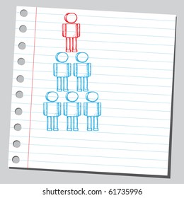 Hand drawn business team work concept one