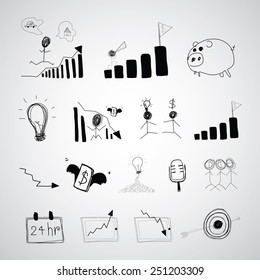  hand drawn business vector cartoon 