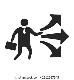 Hand drawn Businessman choice vector illustration