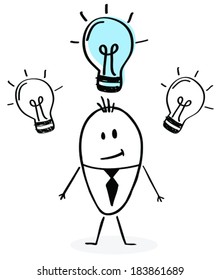 Hand drawn businessman solution concept