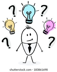 Hand drawn businessman solution concept