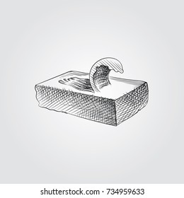 Hand Drawn Butter Sketch Symbol isolated on white background. Vector breakfast elements In Trendy Style