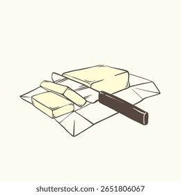 Hand drawn butter  vector doodle illustration