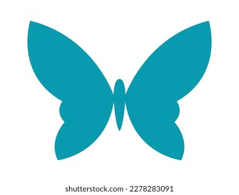 Hand drawn butterfly abstract design flat icon. Vector illustration
