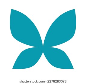 Hand drawn butterfly abstract design flat icon. Vector illustration