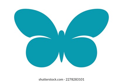 Hand drawn butterfly abstract design flat icon. Vector illustration