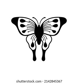 hand drawn butterfly doodle illustration for tattoo stickers poster etc