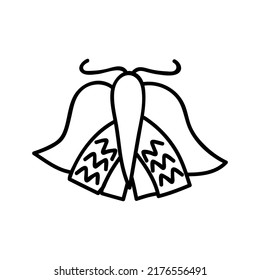 Hand drawn butterfly. Doodle vector illustration. Isolated on a white background.