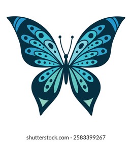 Hand drawn butterfly. Flower butterflies, moth wings and spring colorful flying insect. Drawing flying papillon butterfly isolated vector icon on white background.